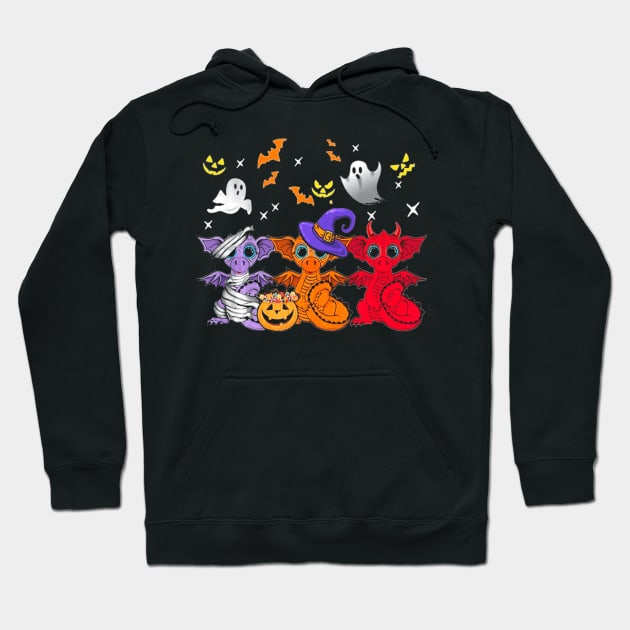 Cute mummy witch demon satan dragons funny Halloween Hoodie by Antoniusvermeu